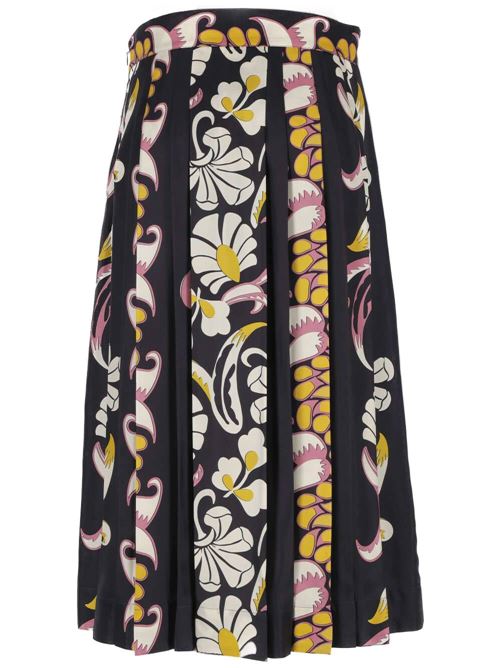 PLEATED PRINTED SILK SKIRT Tory burch | 157458650